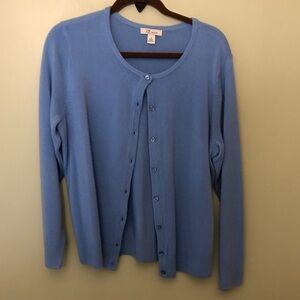 Classic Blue Cardigan Sweater